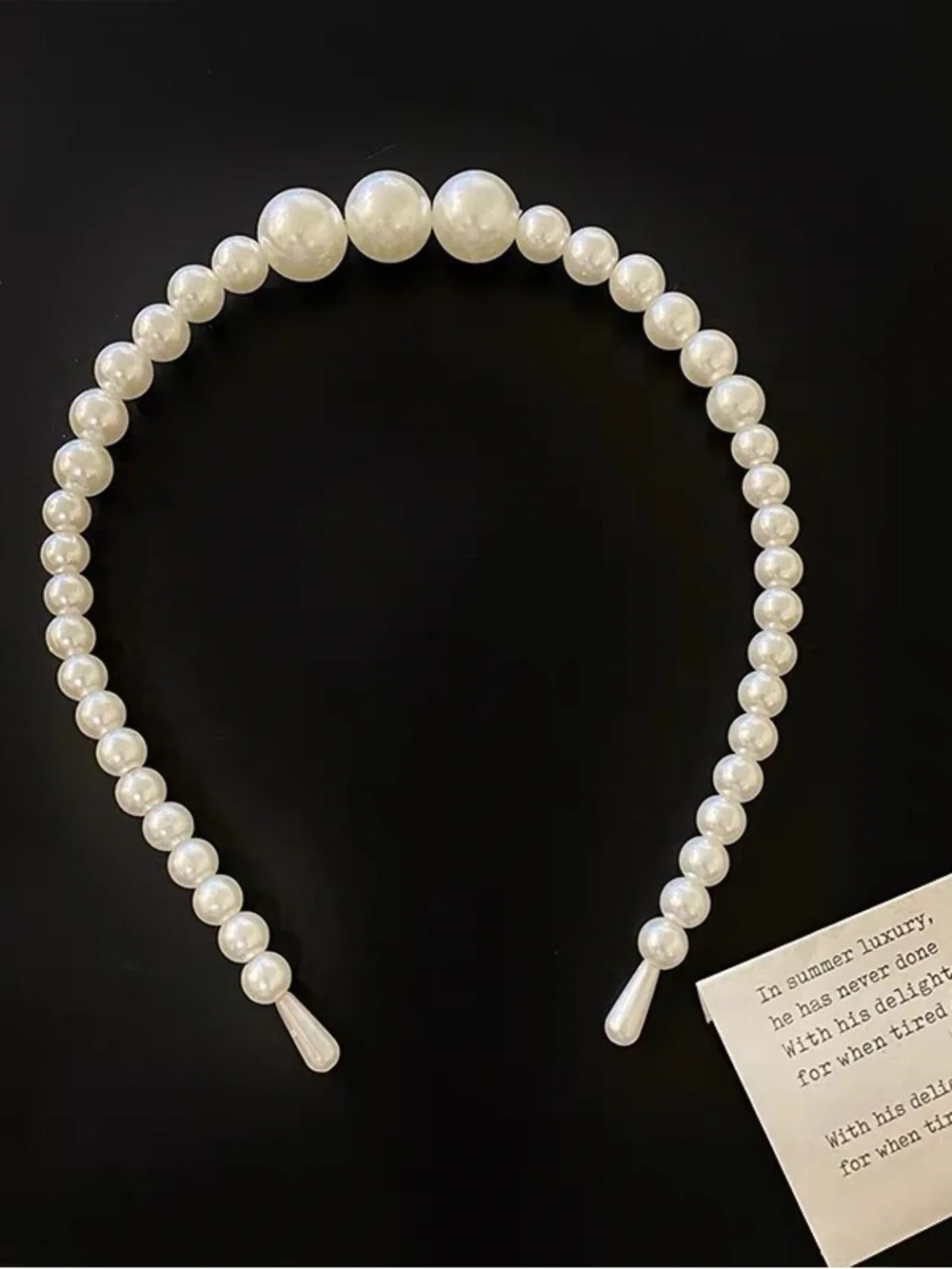 Vintage Pearl Beaded Headband - Ivory White